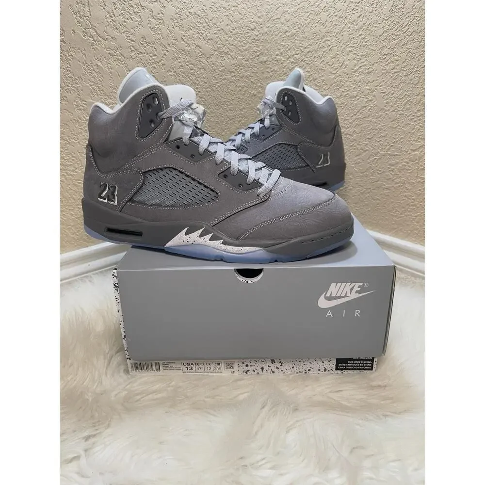 Air Jordan 5 Retro Men's Size 13 Wolf Gray Metallic Silver Brand New with Box OG